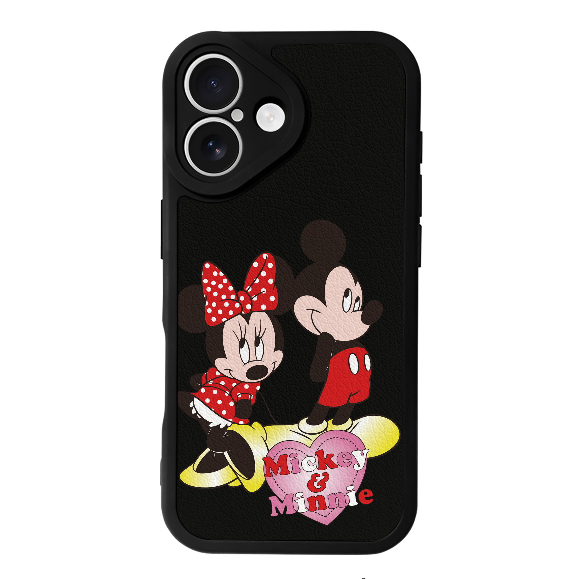 （画像用） ミッキーマウス Mickey Mouse 【iPhone 16シリーズ対応】シリコンスマホケース（レザー調） 材質：シリコン